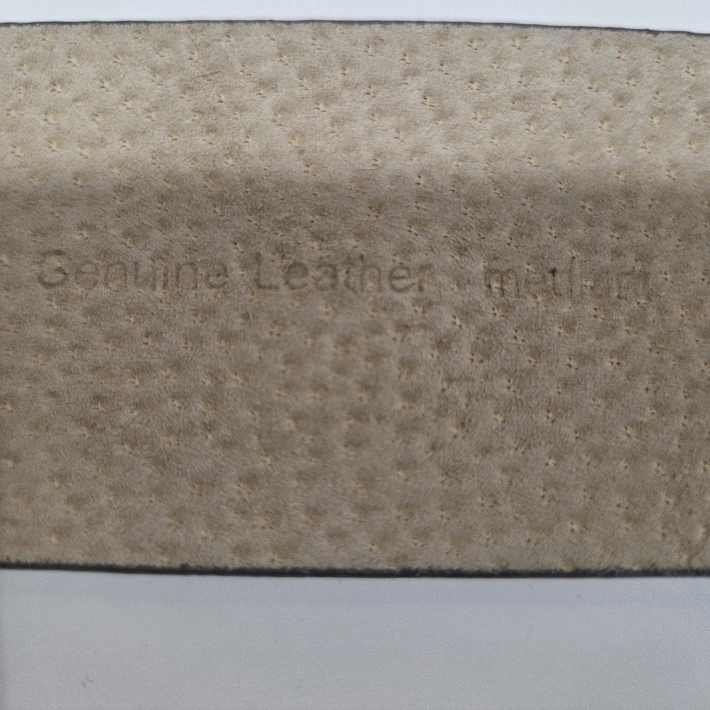 Calvin Klein Platinum Color Wide Leather Belt - Picture 6 of 7